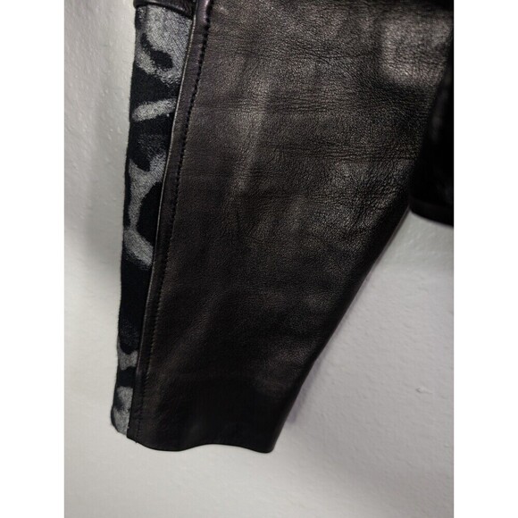Diane Von Furstenberg Theodora Leopard Moto Jacket Wool Leather 8 - Picture 5 of 10